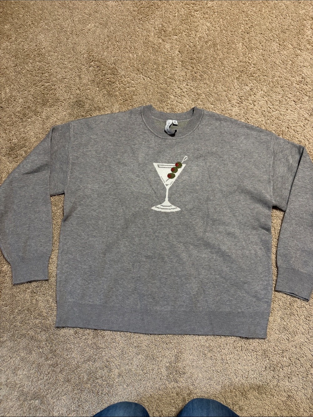 Grace  + Karma Martini Sweater Gray Medium